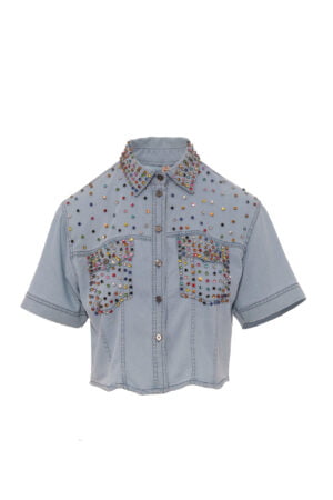 Śliczna koszula jeansowa w błyszczące się cekiny